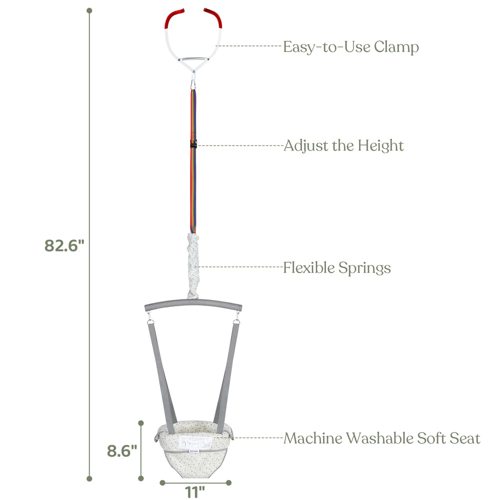 Slevoo Baby Jumper adjustable strap showcasing customizable height for growing babies.