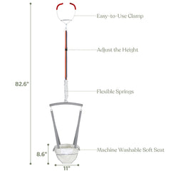 Slevoo Baby Jumper adjustable strap showcasing customizable height for growing babies.