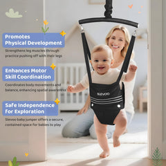 Slevoo Baby Jumper adjustable strap enables a snug fit as baby grows.