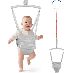 Slevoo Baby Jumper attached to a doorframe with a secure clamp for doorway play