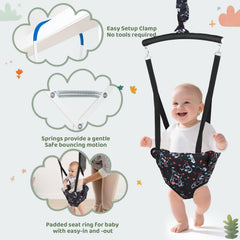 Slevoo Baby Jumper in use in doorway during playtime.