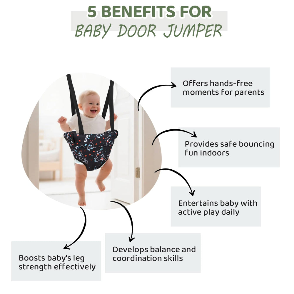 Slevoo Baby Jumper smooth bounce spring promotes gentle movement.