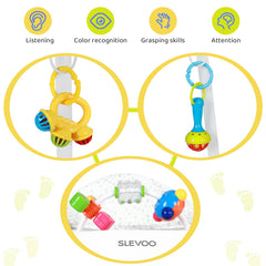 Slevoo Baby Jumper two jingle rattles encourage auditory play.