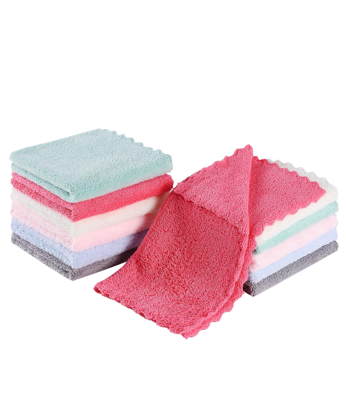 Slick Baby Washcloths by Slick Solutions, 12-pack, colorful 10x10, gentle on delicate skin.