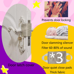 SLIFEOW latch cover showing tool-free installation on a door