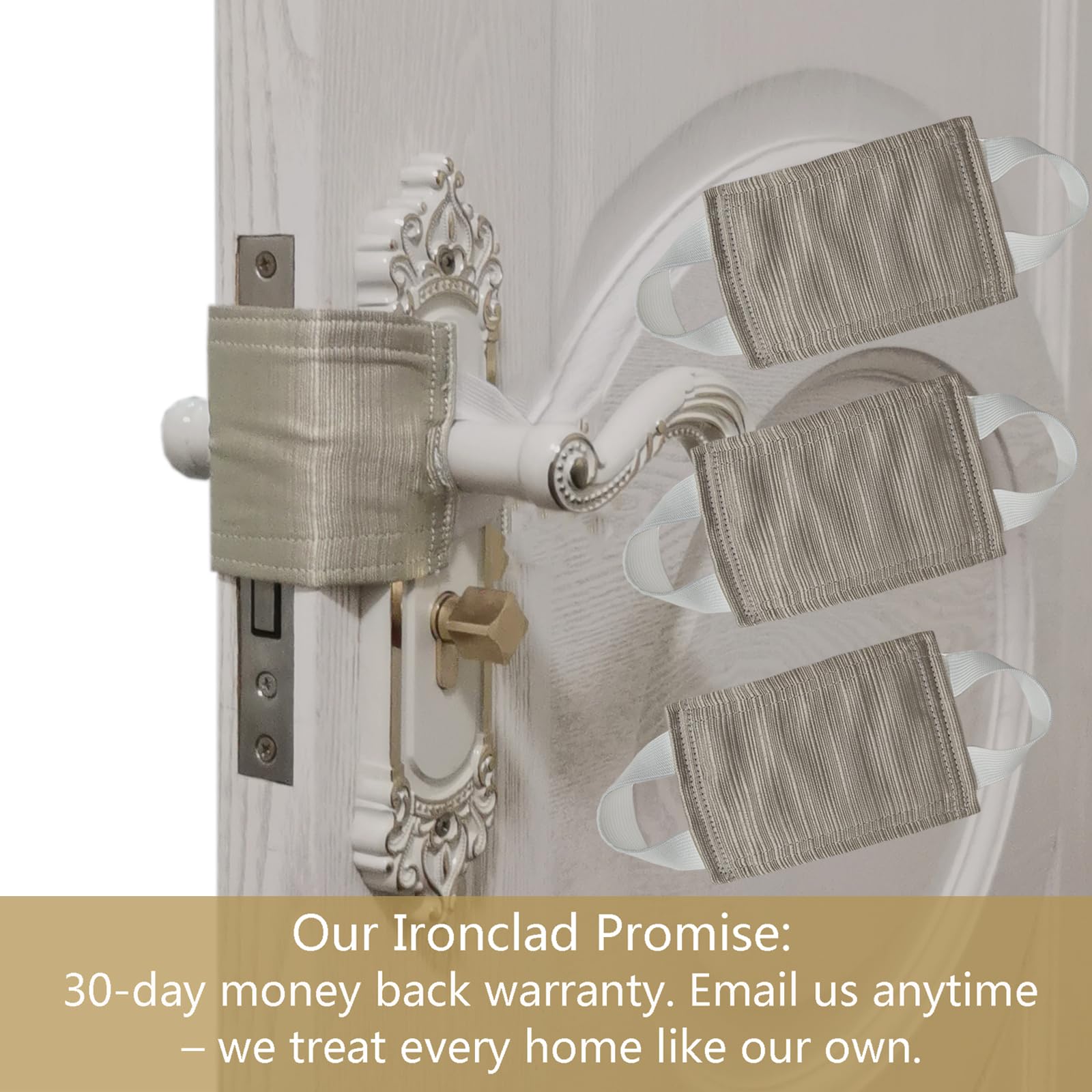 Three-pack brown SLIFEOW door silencers ready for installation