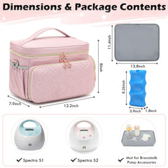 SLINRKE breast pump bag S1/S2 with organized inside compartments.