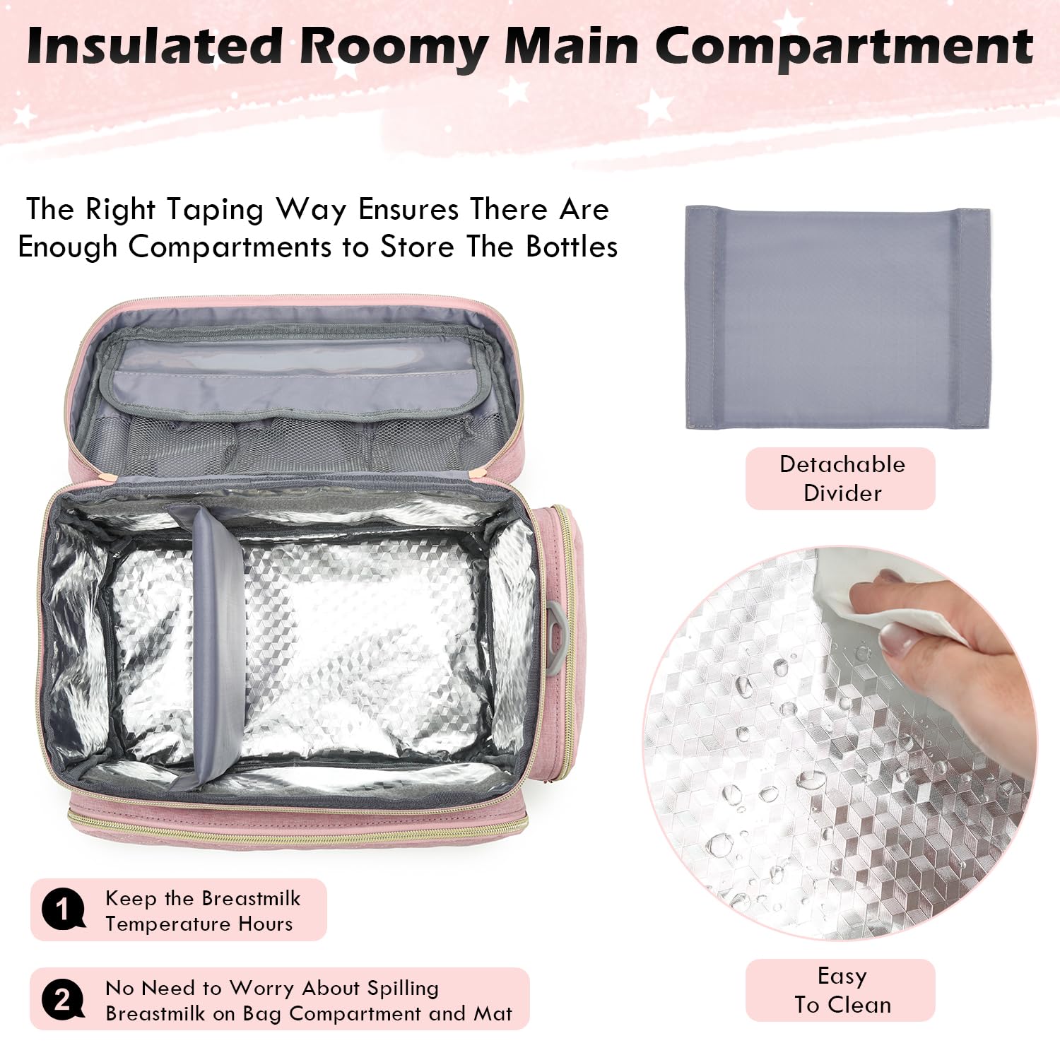SLINRKE breast pump bag S1/S2 insulated liner preserves milk temperature.