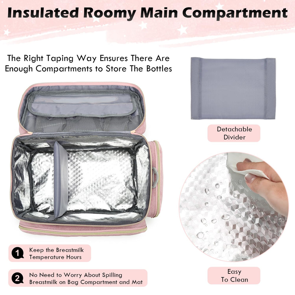 SLINRKE breast pump bag S1/S2 insulated liner preserves milk temperature.