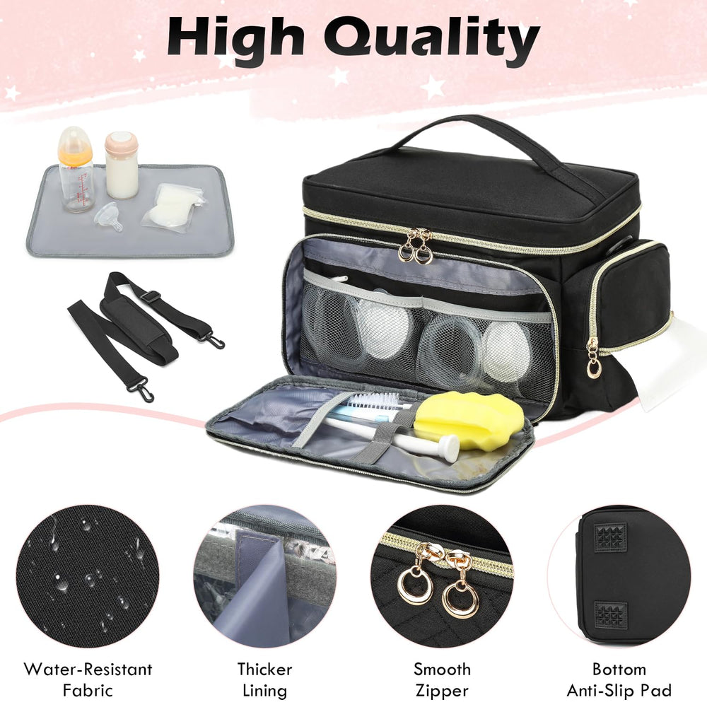 SLINRKE bag offers top handle and removable strap for easy carry.