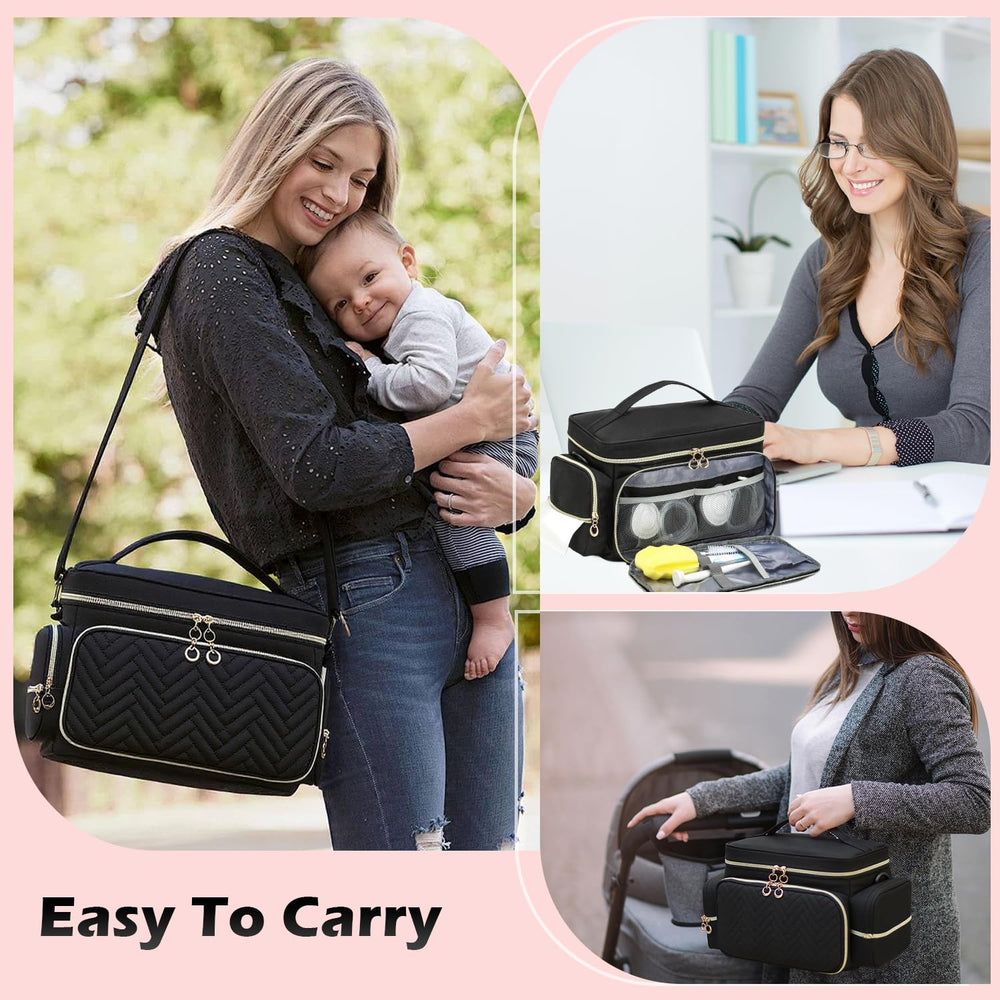 SLINRKE bag with wipeable liner for quick cleaning after outings.