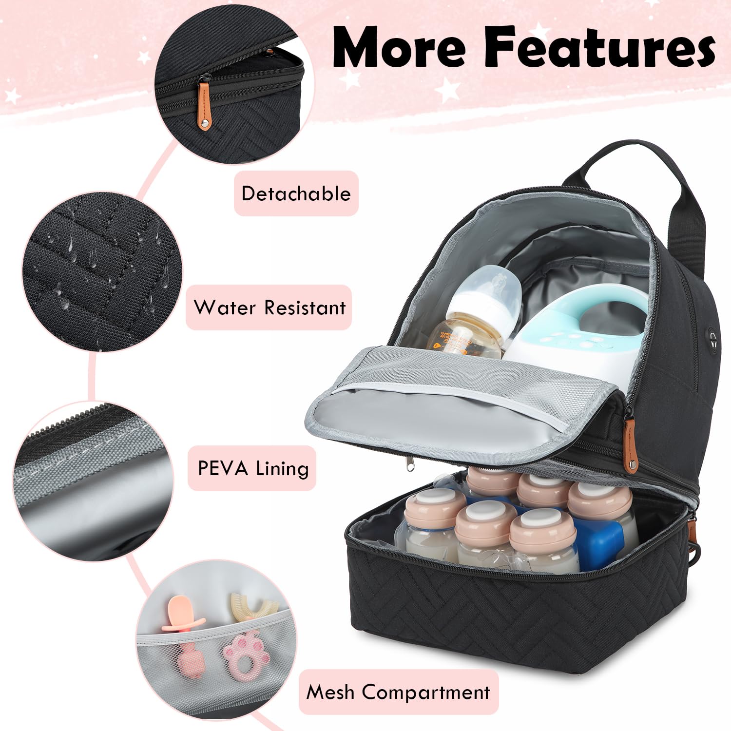 SLINRKE Spectra bag back pocket secures valuables during travel.