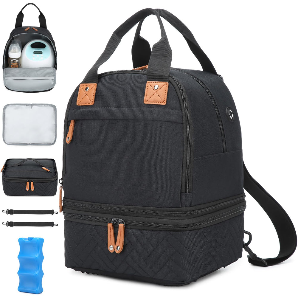 SLINRKE Spectra bag front view shows discreet pumping space for on the go.