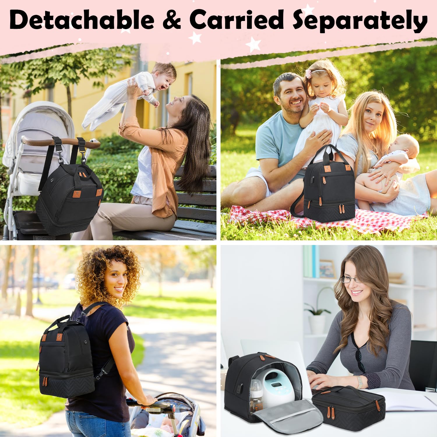 SLINRKE Spectra bag removable shoulder strap enables flexible daily carry.