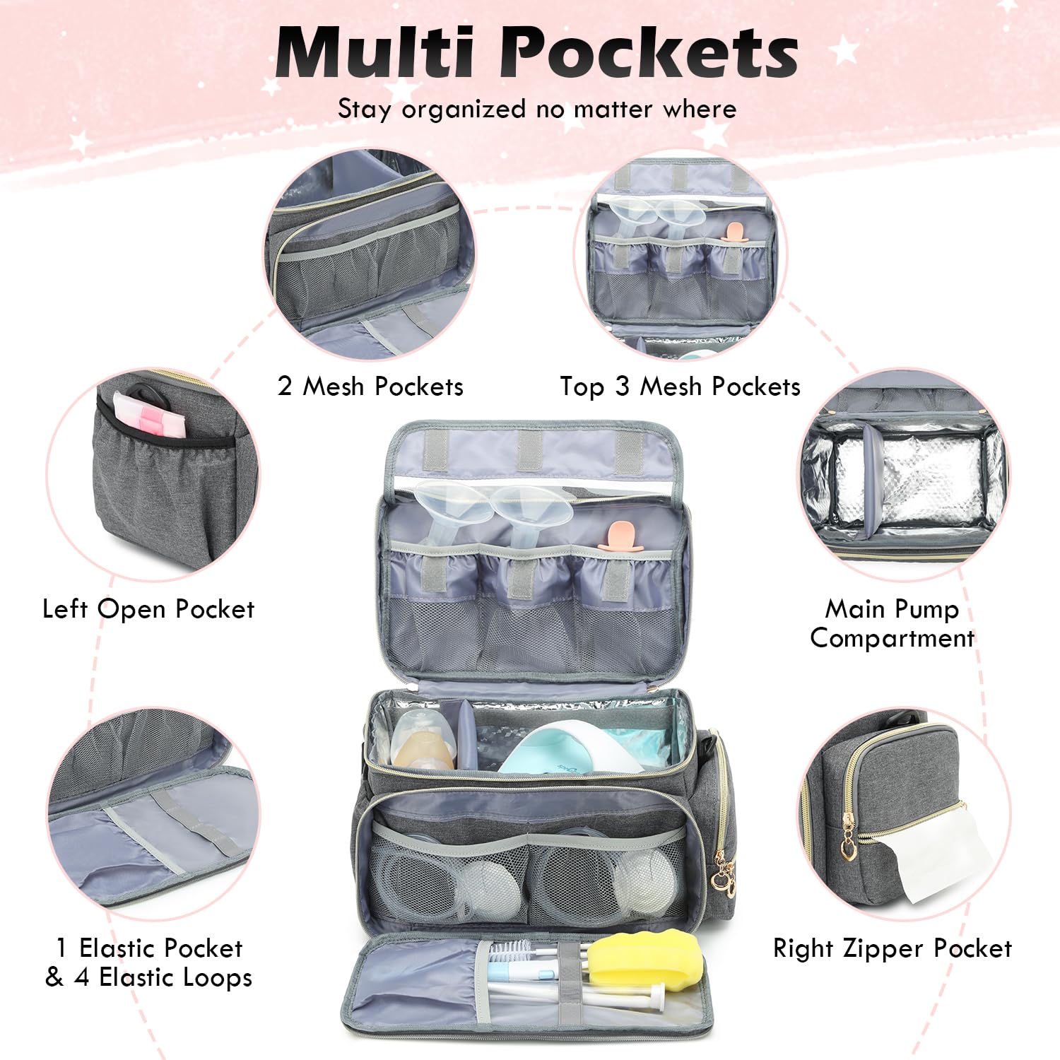 SLINRKE Spectra bag removable dividers enable tailored organization.