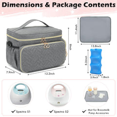 SLINRKE Spectra bag main compartment fits pump and accessories neatly.