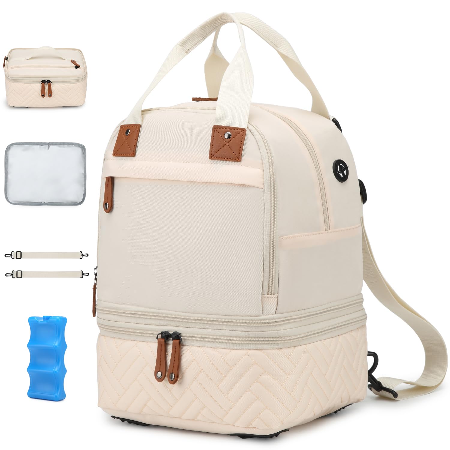 SLINRKE Spectra pump bag front view with organized compartments for on-the-go pumping.