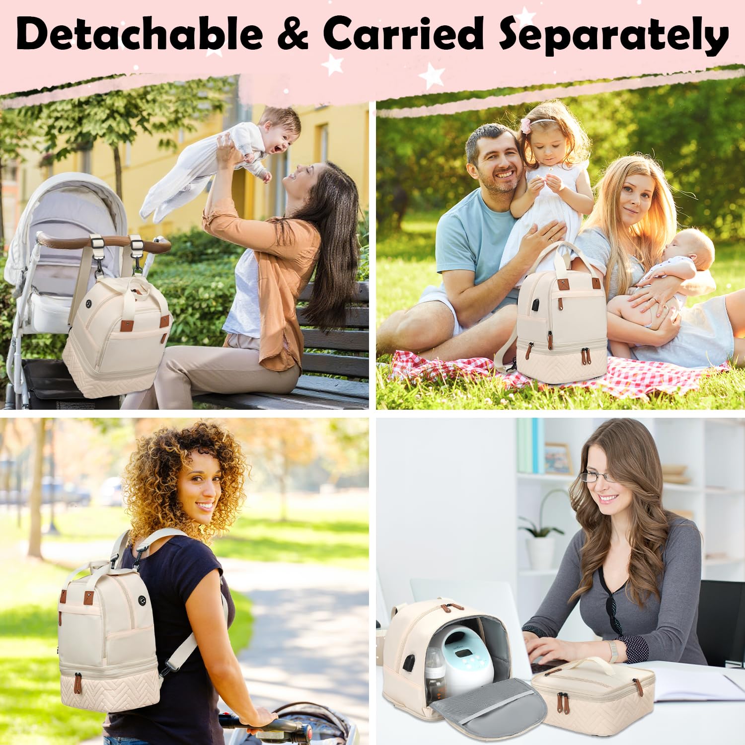 SLINRKE removable shoulder strap offers flexible carrying options for commuting.