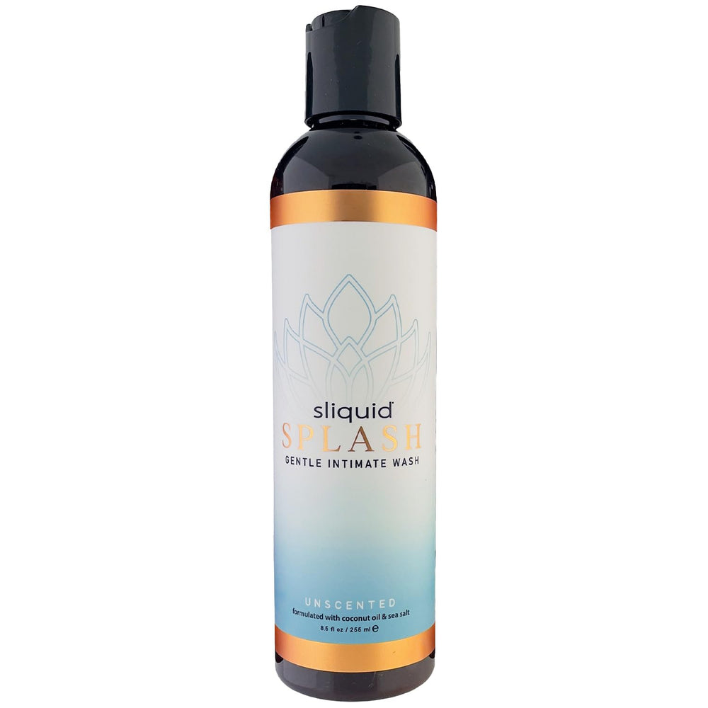 Sliquid Splash Gentle Feminine Wash unscented bottle pour for gentle daily intimate cleansing.