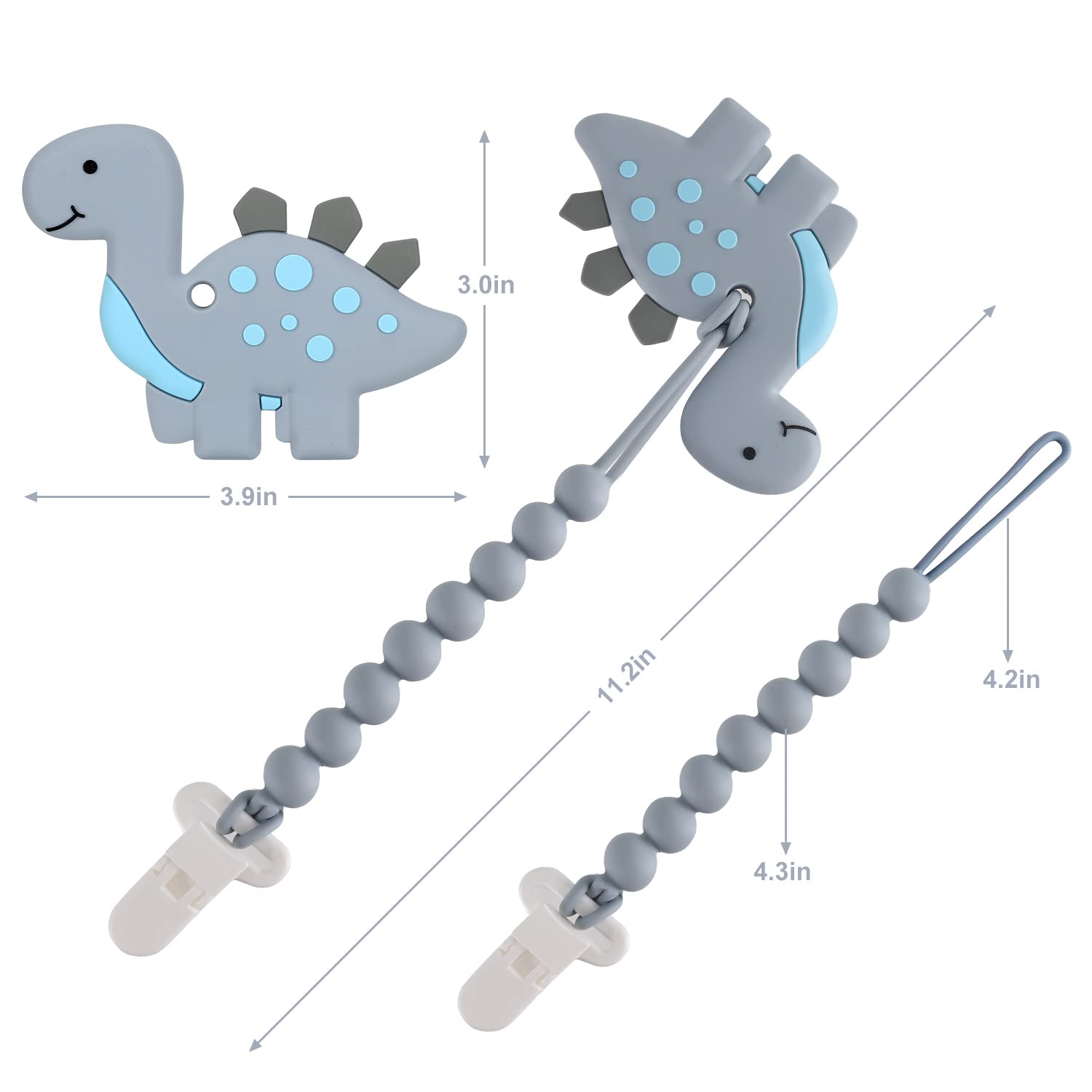 Slotic pacifier clip close view shows secure plastic clip