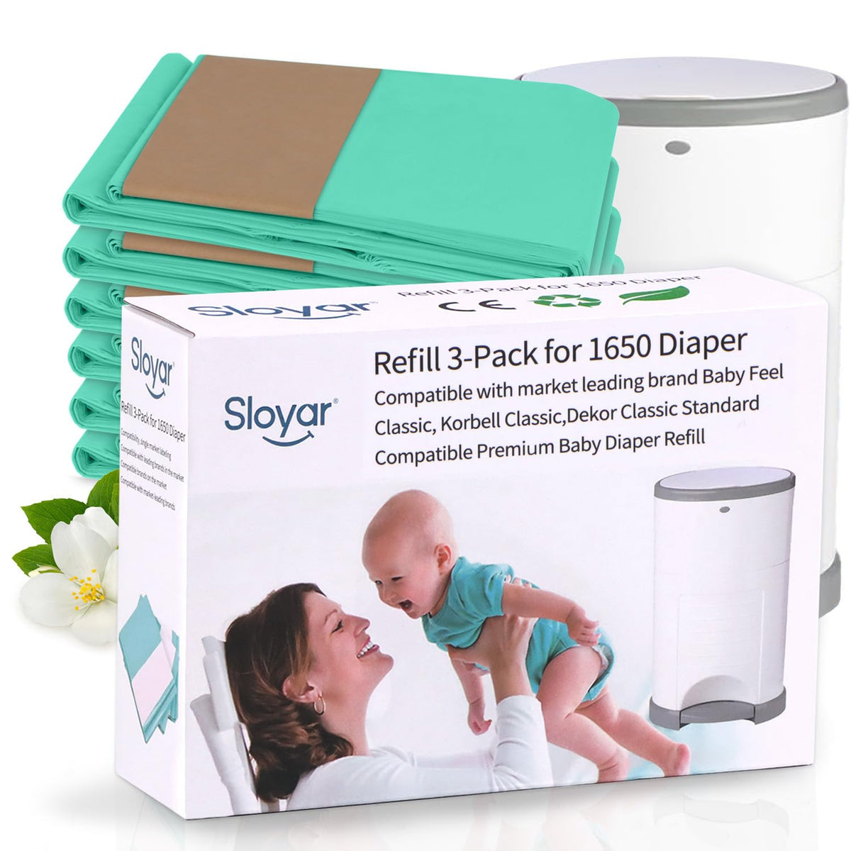 Sloyar Dekor Classic refill pack designed for easy fit and odor control.