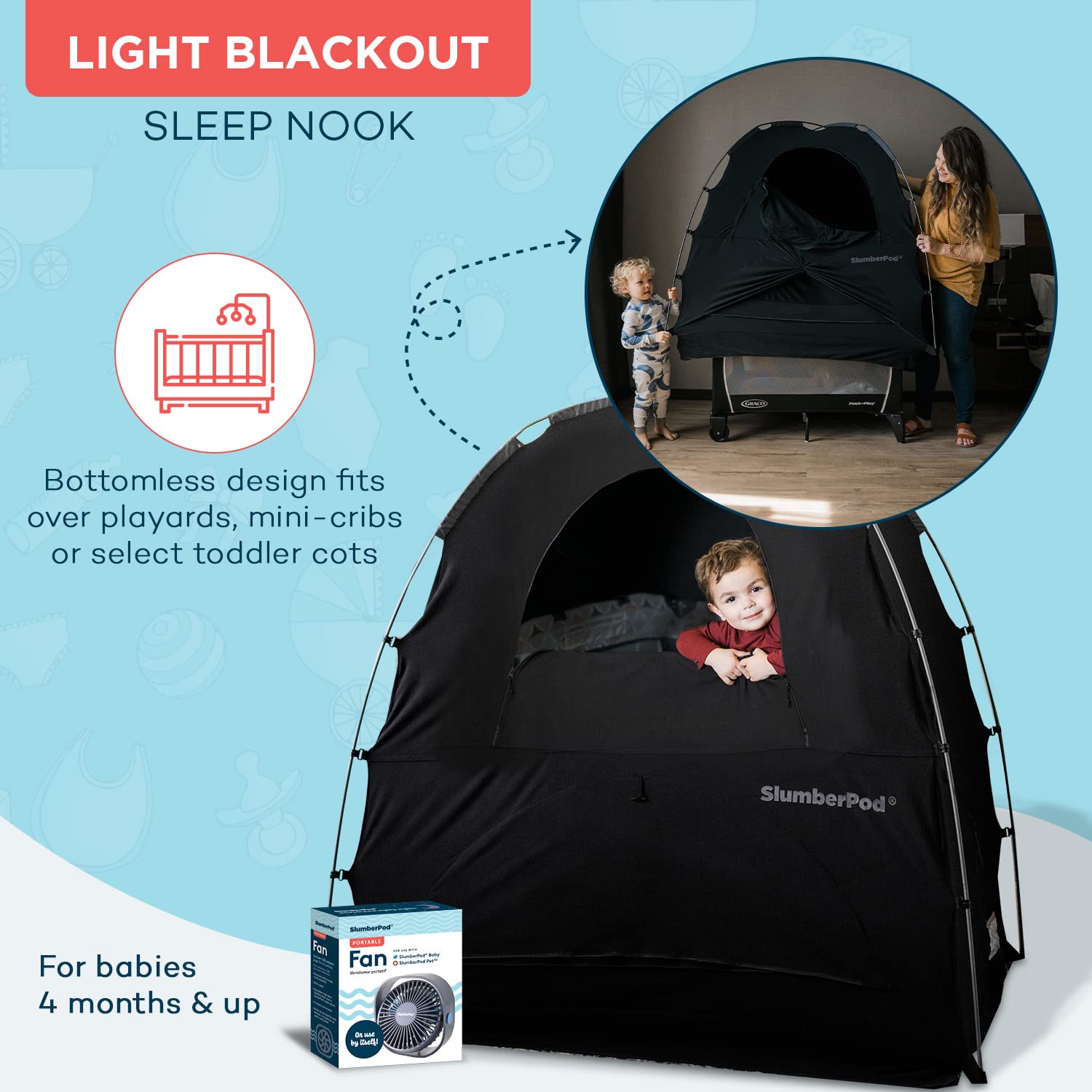 SlumberPod fan pockets for air circulation
