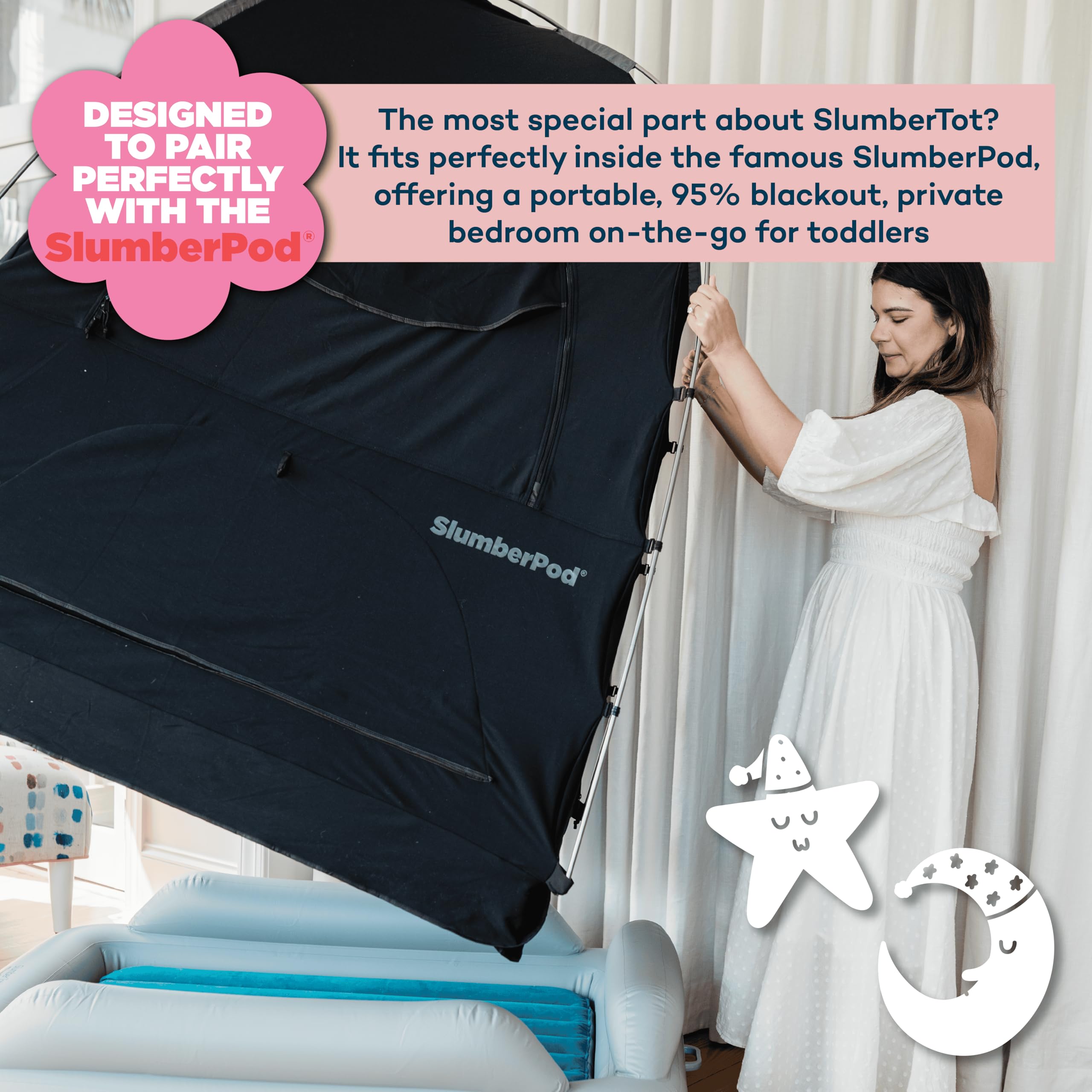 SlumberTot shoulder bag makes travel and storage effortless.