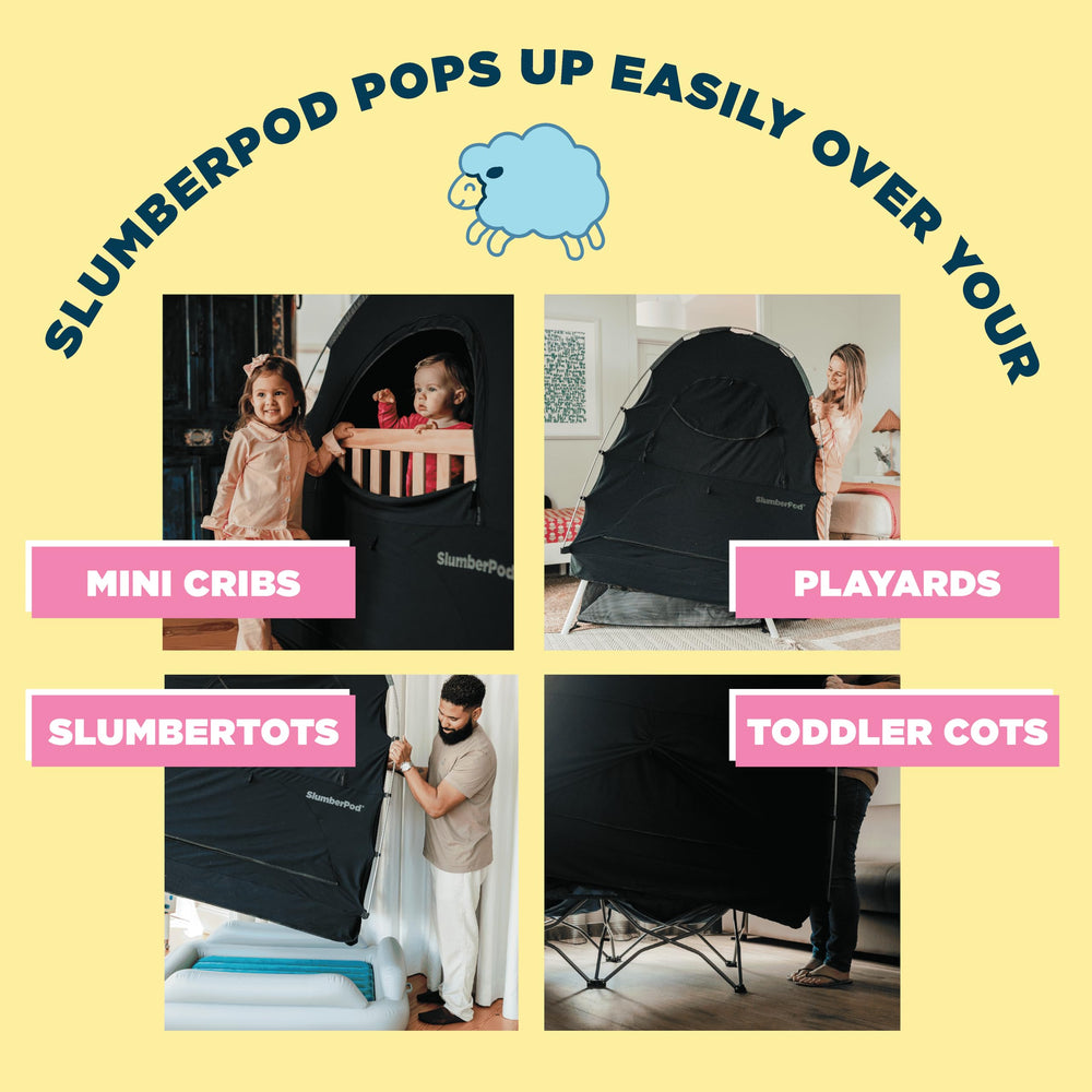 SlumberPod travel compact setup in a small space