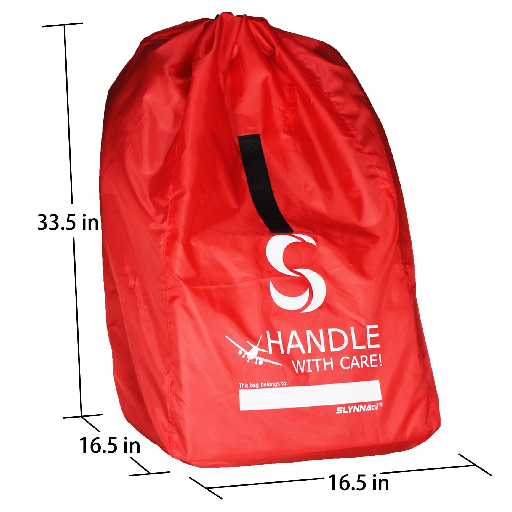 SLYNNAR red upgrade car seat travel bag ready for airplane travel
