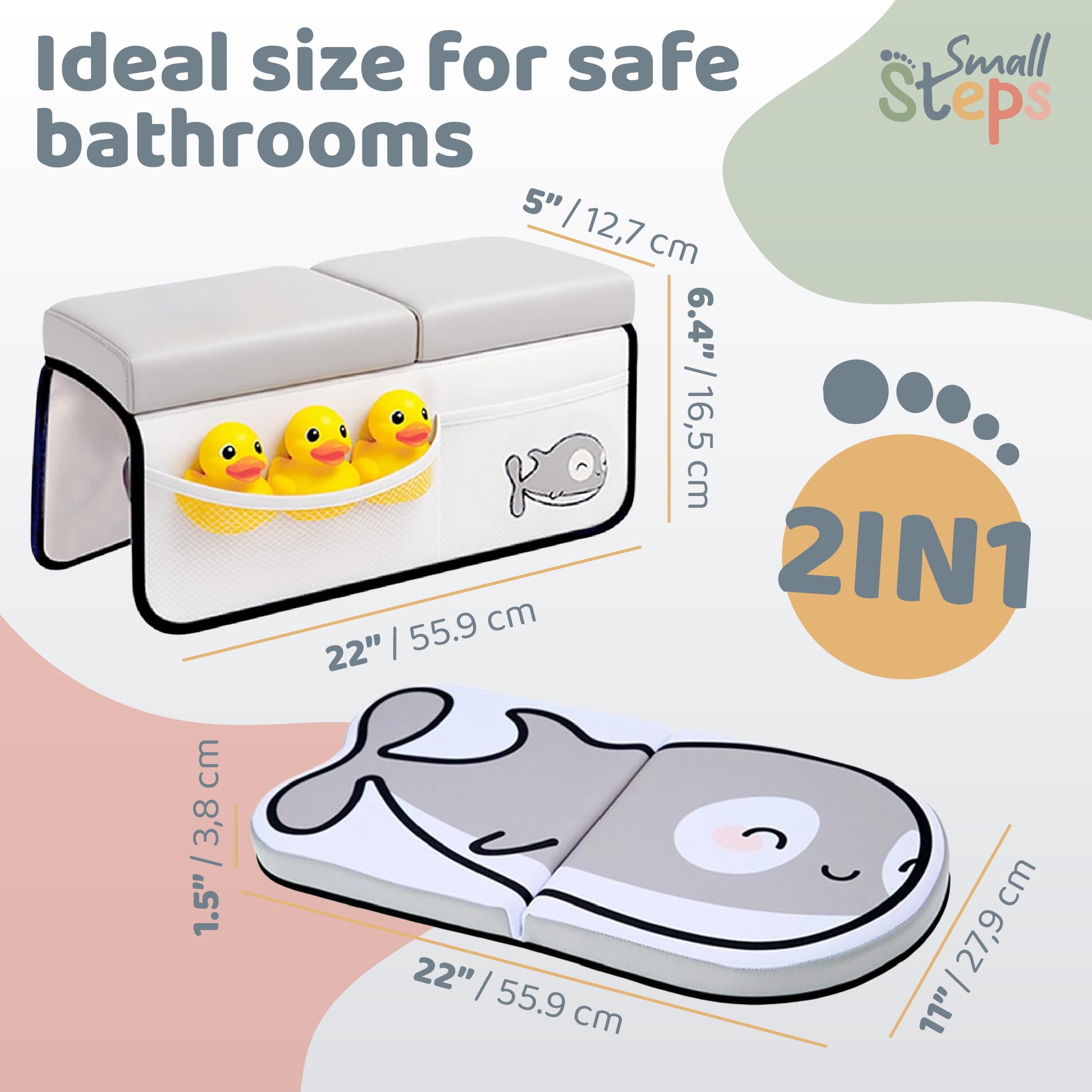 Small Steps orca-themed bath kneeler adds playful charm to bath time