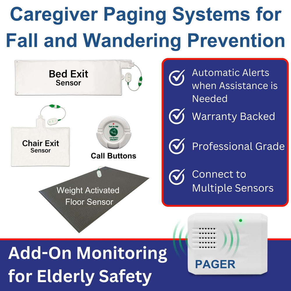 Smart Caregiver video monitor in-room setup helps caregivers check on seniors from bed.