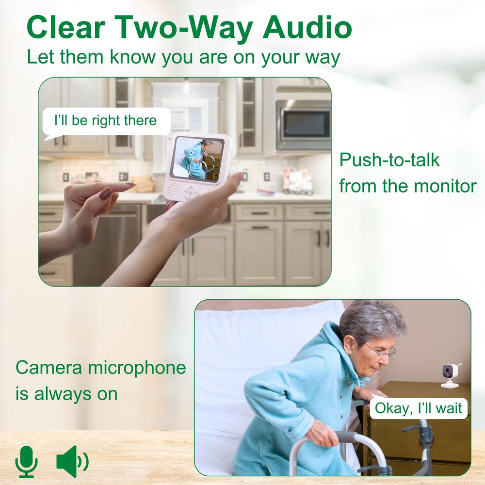 Smart Caregiver video monitor infrared night vision reveals details in dim rooms for safer evenings.