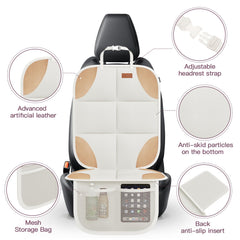 SMART ELF beige brown seat protector on back seat preventing spills