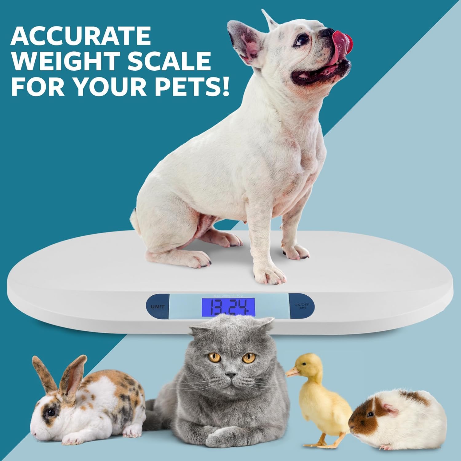Smart Weigh Digital Pet Scale shows puppy weight display for easy growth checks.