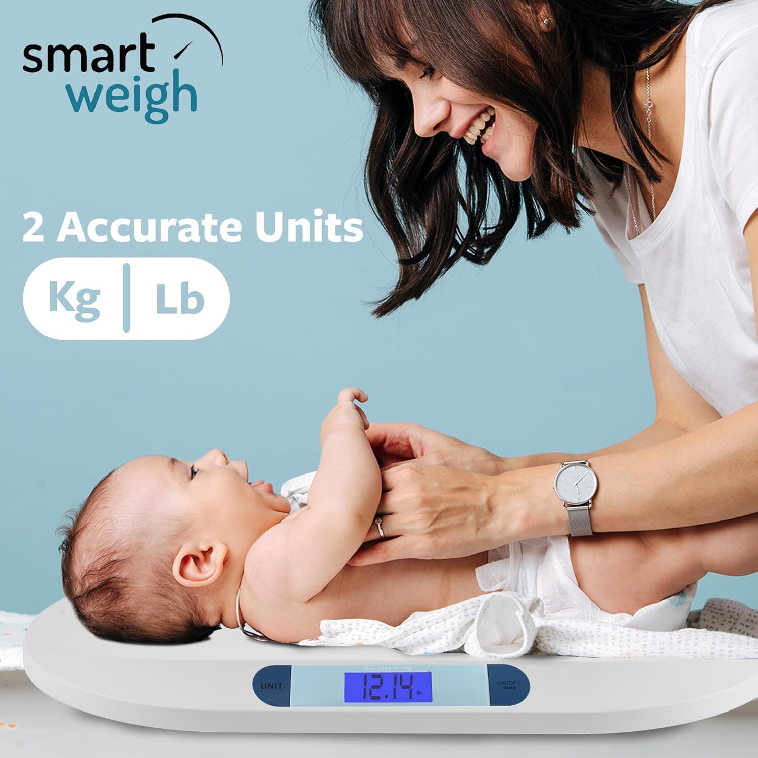 Smart Weigh Digital Scale flat weighing surface provides stable measurements.