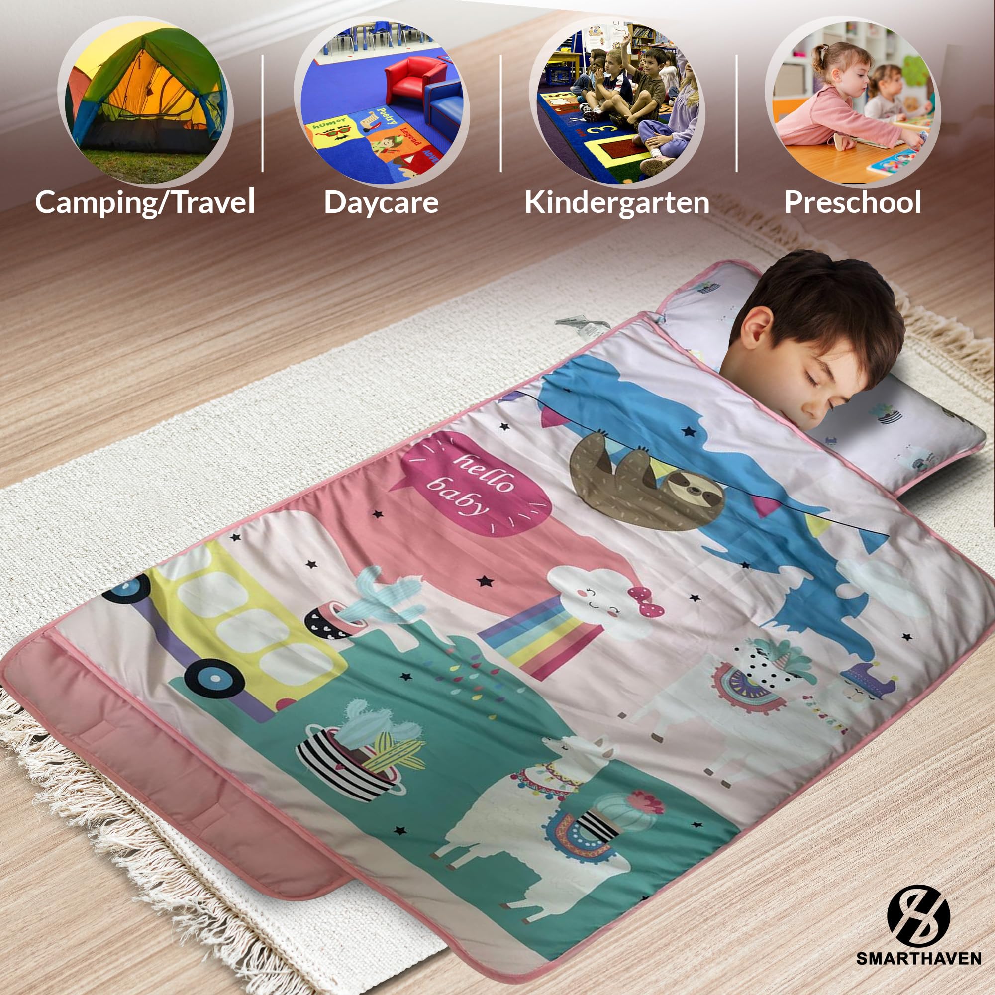 Smarthaven durable polyester fabric nap mat resists daily wear