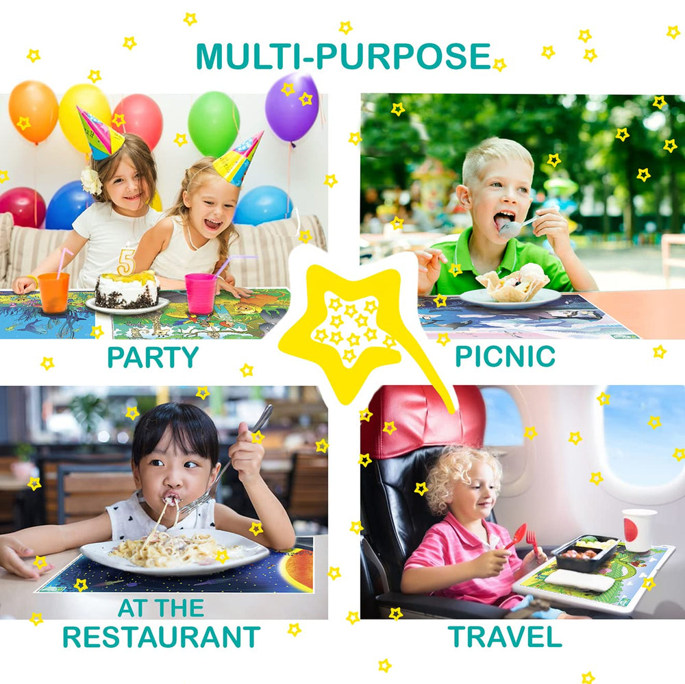 Smarty Kiddo Zoo scene placemats inspire imaginative dining adventures.