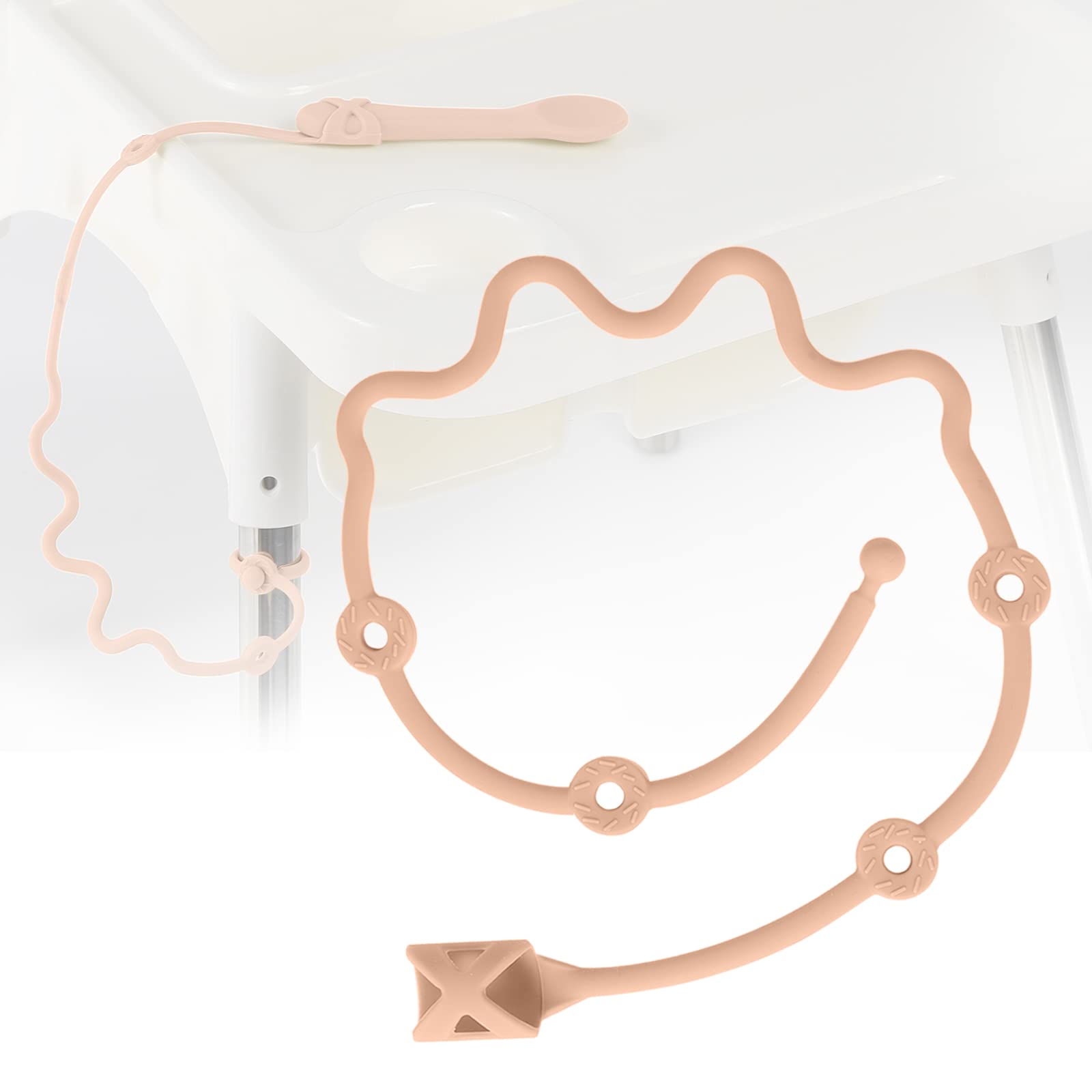 SMAutoLife baby spoons for self-feeding in apricot color, easy grip for tiny hands.