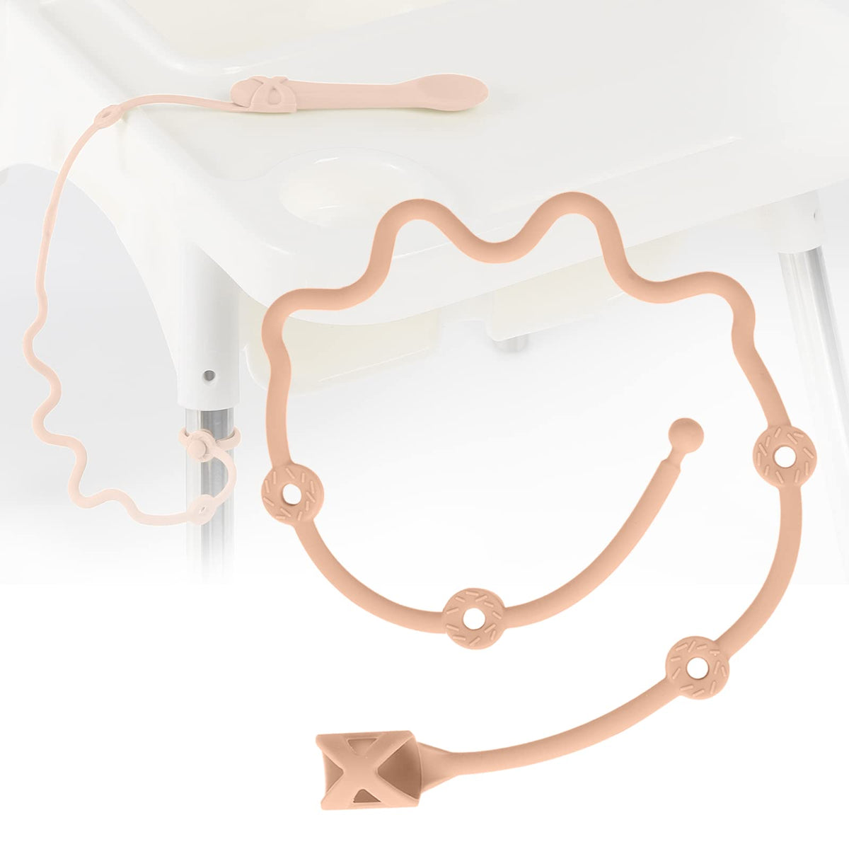 SMAutoLife baby spoons for self-feeding in apricot color, easy grip for tiny hands.