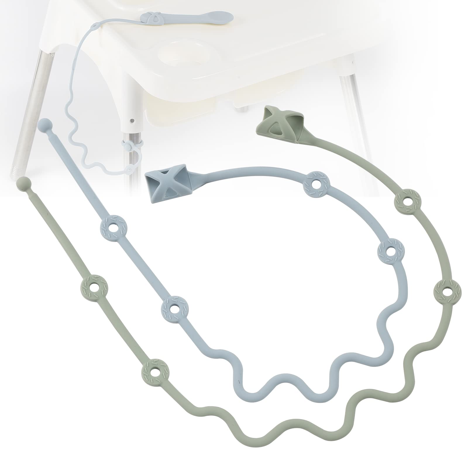 SMAutoLife toddler utensils with holder strap keep spoons secure during meals.