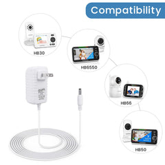 Smays HB50 charger compatible with Hello Baby Monitor for everyday use