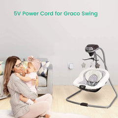 Smays white DC barrel connector fits Graco swing chargers for clean installation