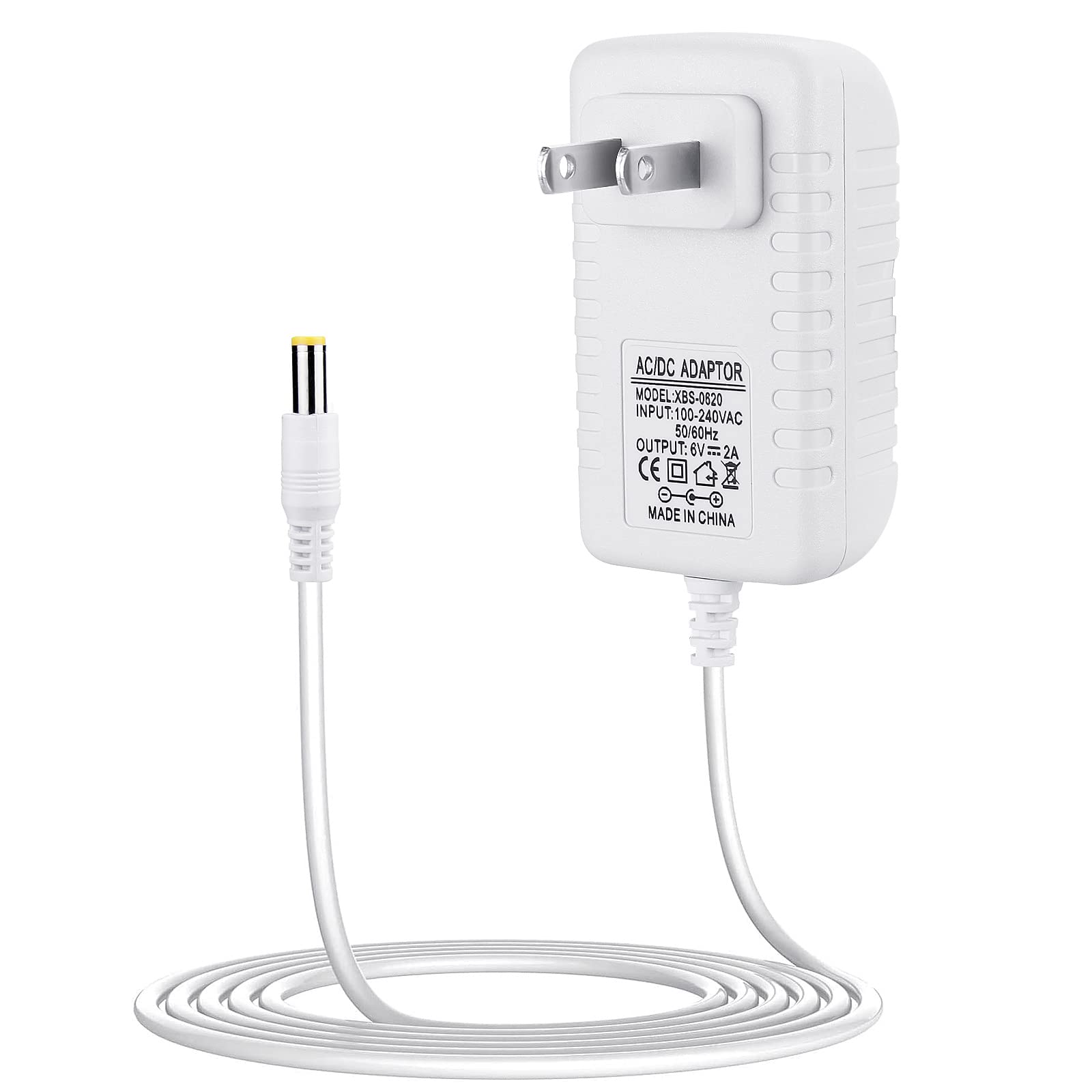 Smays Snugapuppy 6V power cord close-up with secure DC barrel connector