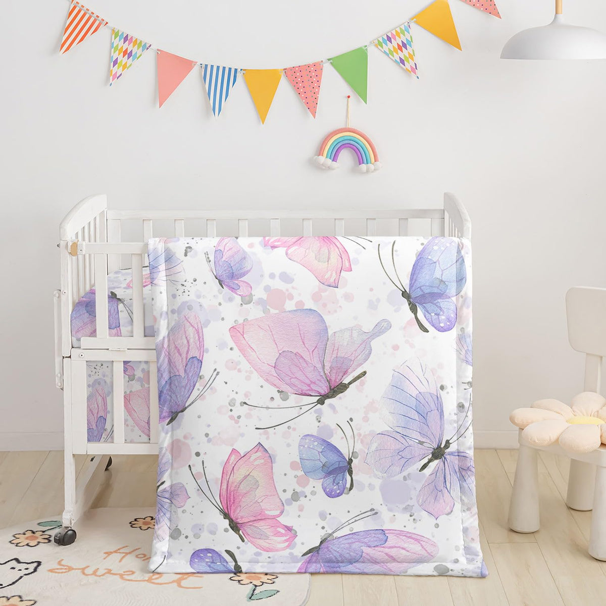 Smell Sunshine Butterfly-2 gradient crib comforter for a soft, cozy touch.