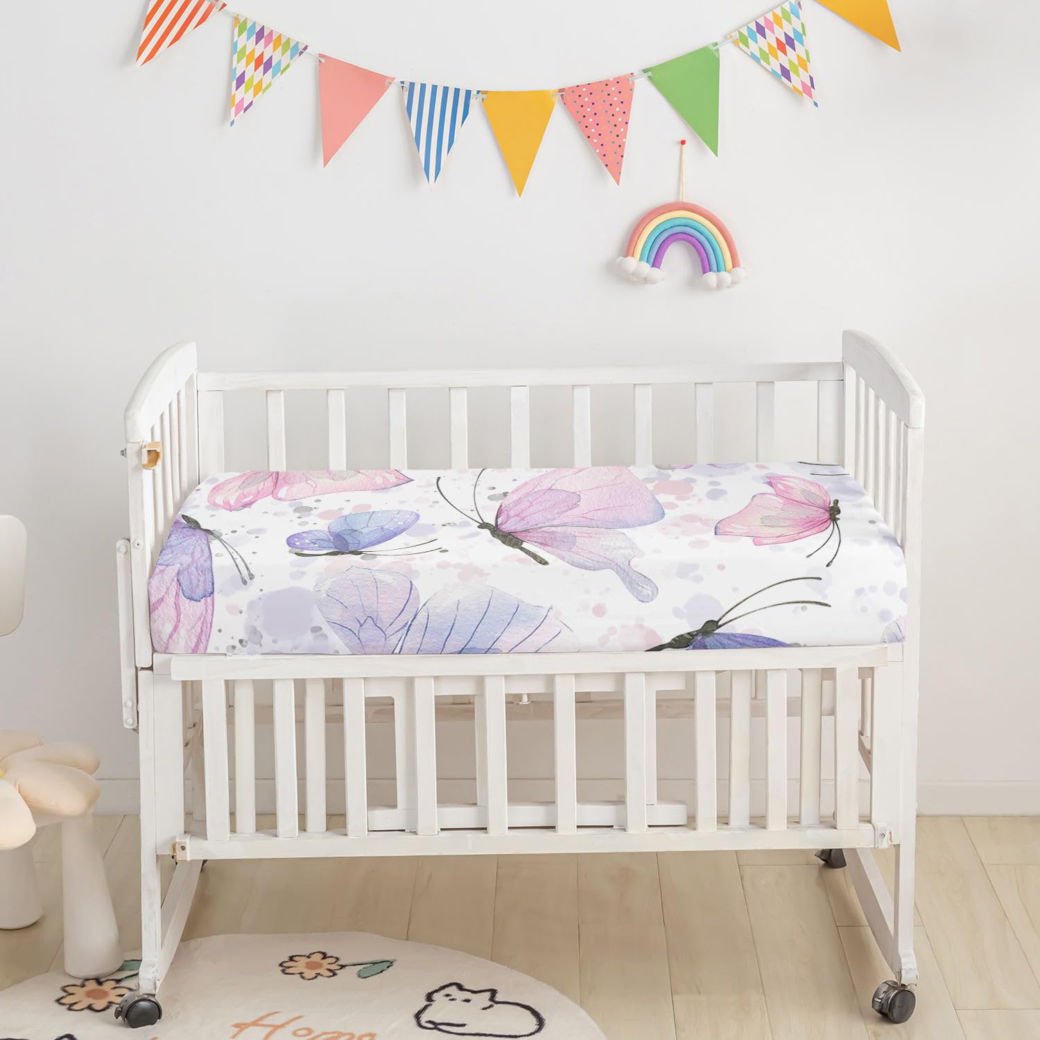 Smell Sunshine Butterfly-2 gradient nursery decor enhances the baby’s room vibe.