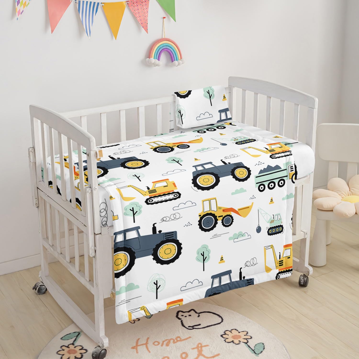 Smell Sunshine fitted sheet with vibrant colors for easy crib changes