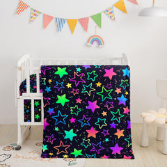 Smell Sunshine stars-printed crib bedding adds playful charm to nurseries.