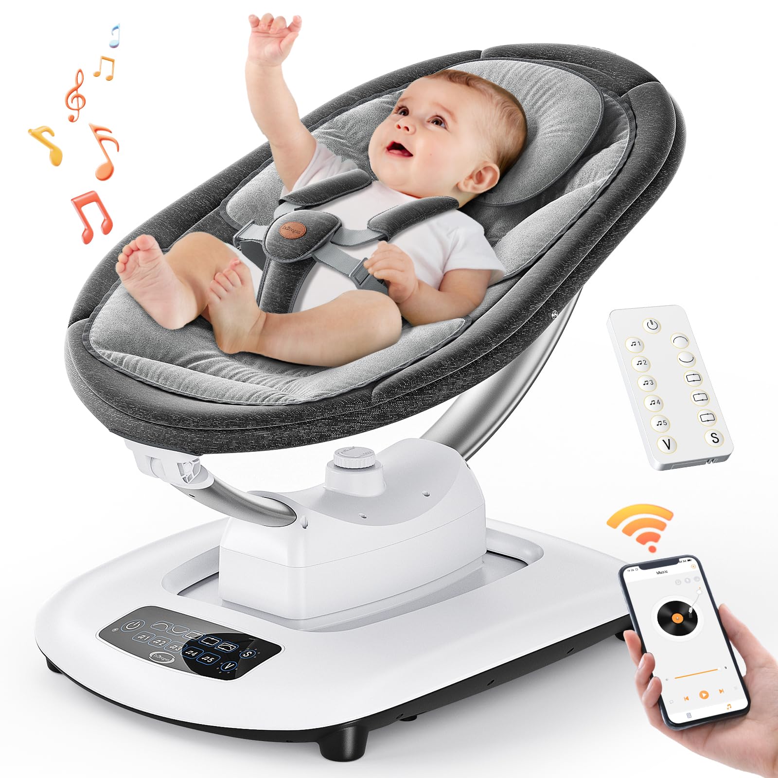 Smelluck Baby Swing base stays stable for safe seating.