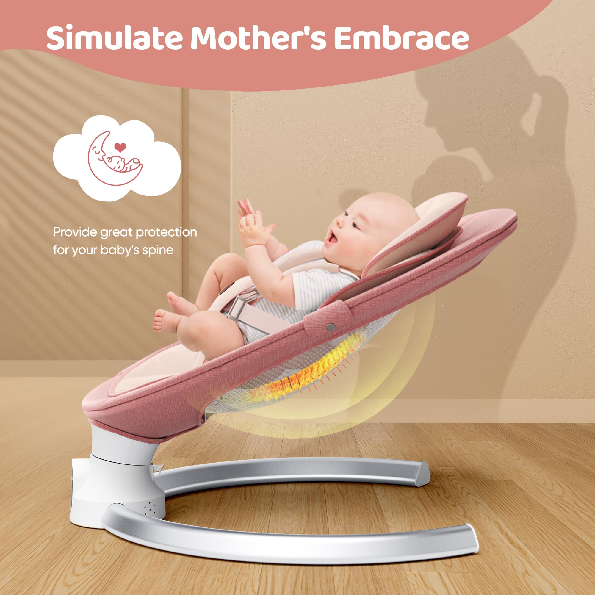 Smelluck provides ten built in lullabies for soothing sessions