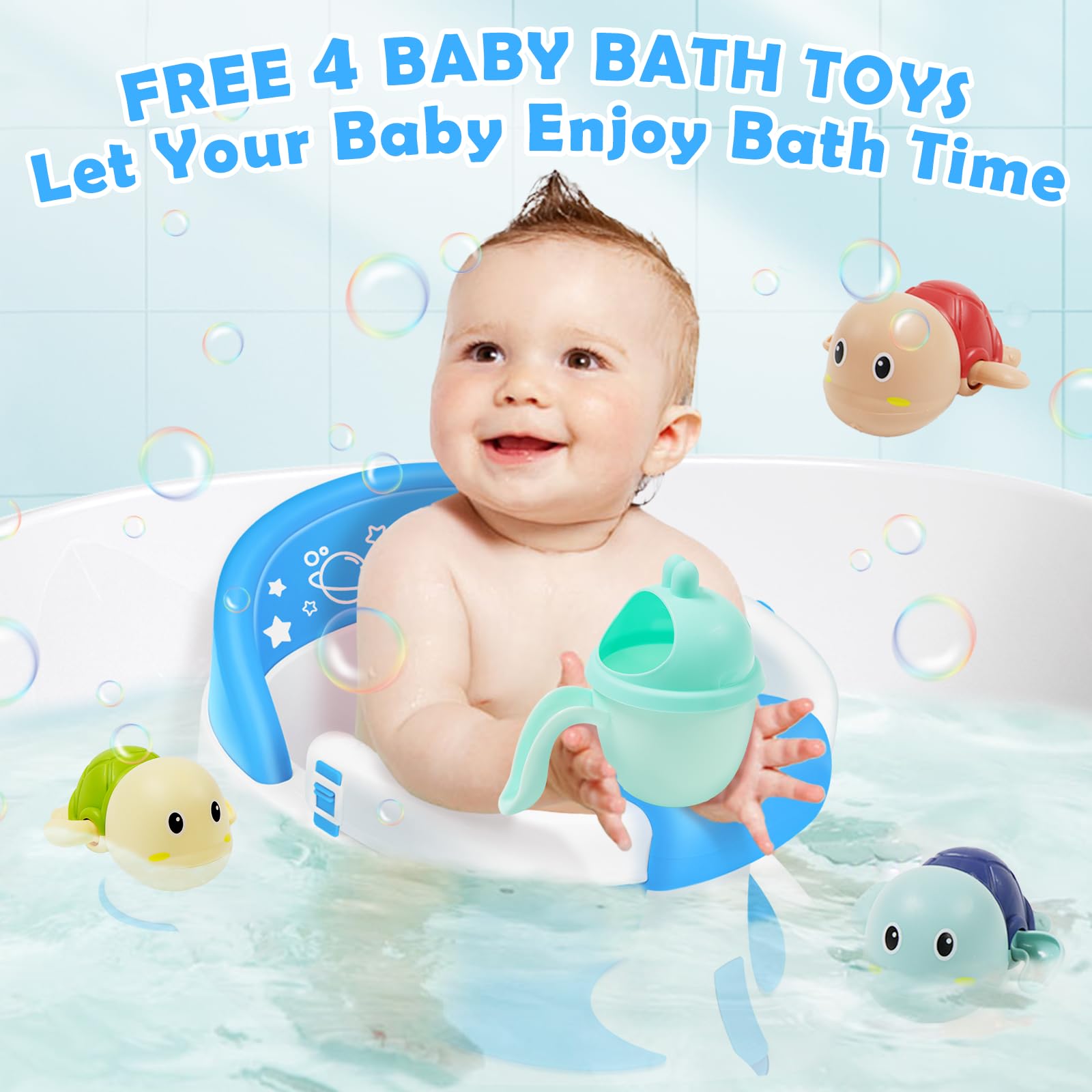 SMGZG bath toys blue set included with the seat for bath time fun